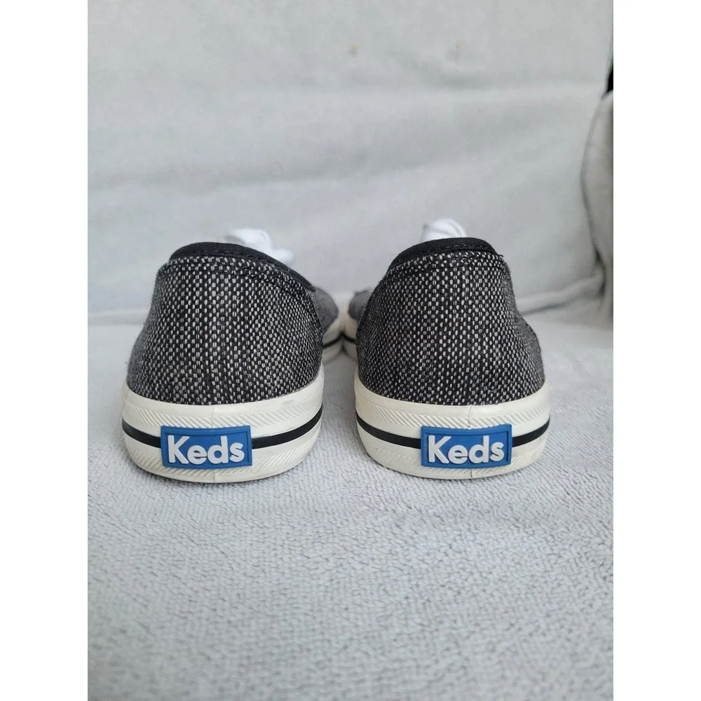 Keds Champion Black White Woven Canvas Low Top Sneakers WF56559 Womens 7 - Picture 3 of 5